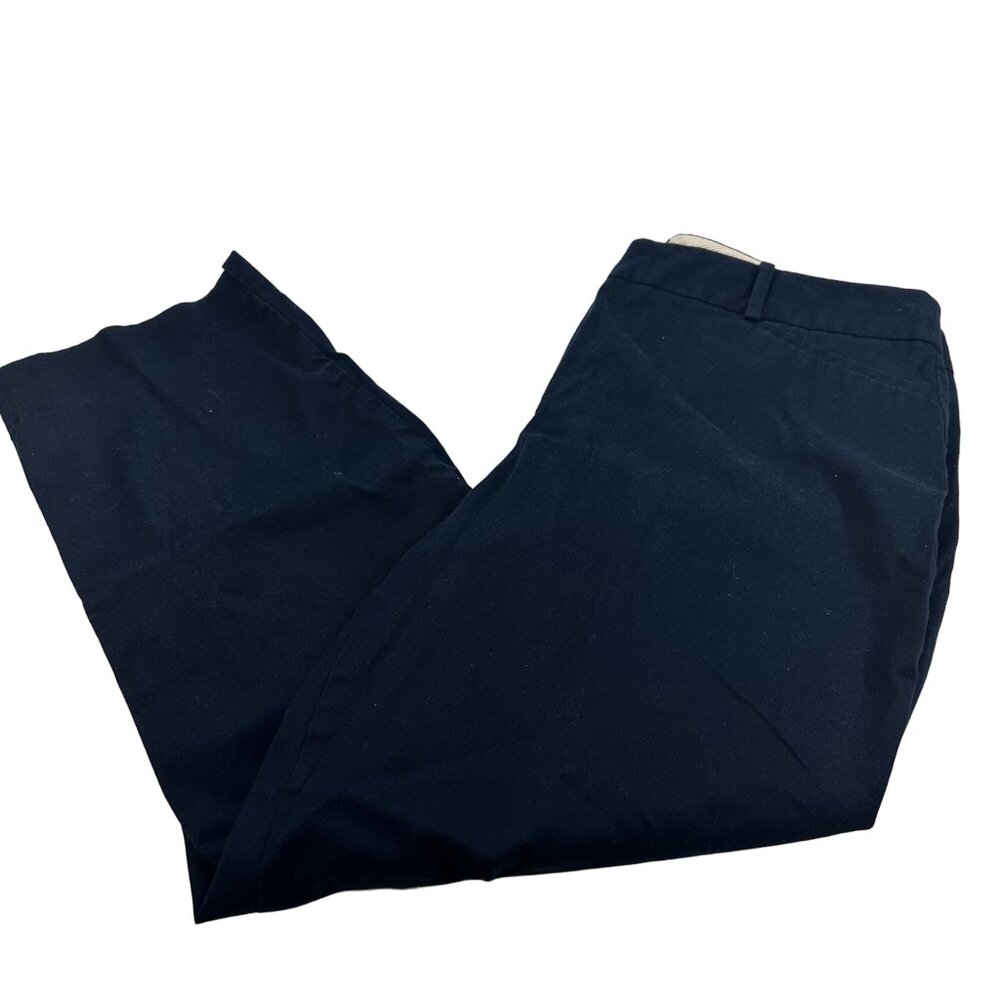 Talbots Women's Sz 12 Pant Crop The Perfect Crop Two Front Pockets Blue Preowned